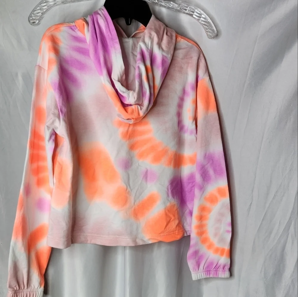 Converse L Girl's All Over Print Tie-Dye Boxy Hoodie (Big Kids) Size L